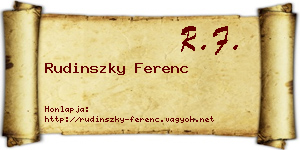 Rudinszky Ferenc névjegykártya