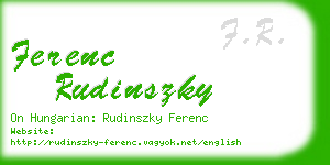 ferenc rudinszky business card